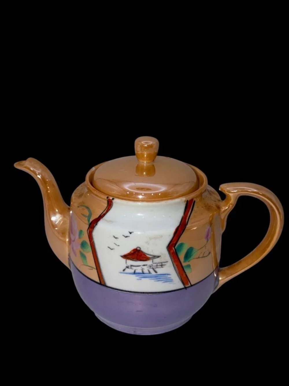 Vintage Japanese Lusterware Tea Set – Teapot, Sugar Bowl & Creamer Takito Era